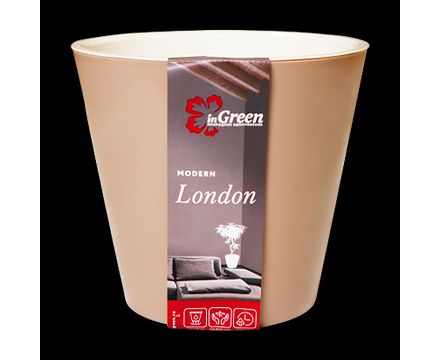 Горшок пластик London на колесиках D330мм 16л молочный шоколад ФГ
