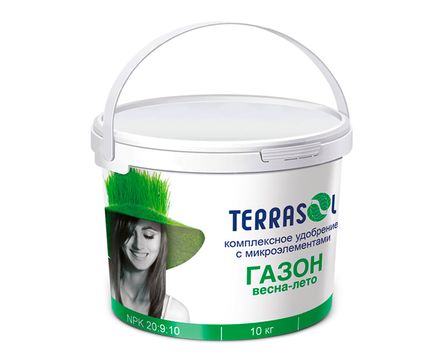 Удобрение минеральное гранулированное TerraSol Газон Весна-Лето 10кг
