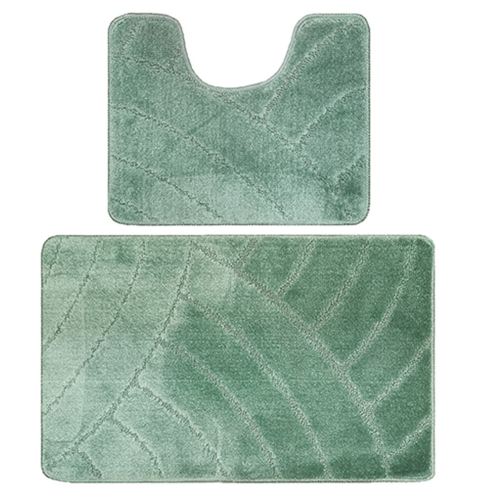 Комплект ковриков для в/к Banyolin Classic из 2 шт 50х80/50х40см 11мм (светло-зеленый)