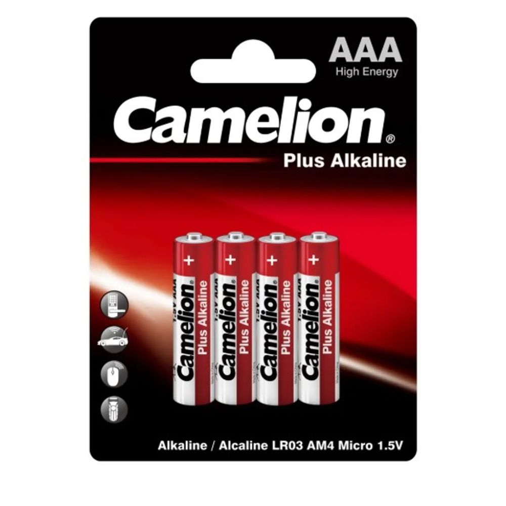 Батарейка щелочная Camelion Plus Alkaline ААА 1.5В 4шт  LR03-BP4