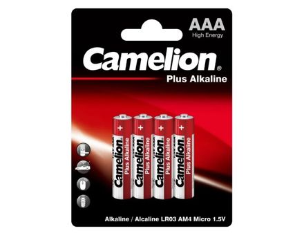 Батарейка щелочная Camelion Plus Alkaline ААА 1.5В 4шт  LR03-BP4