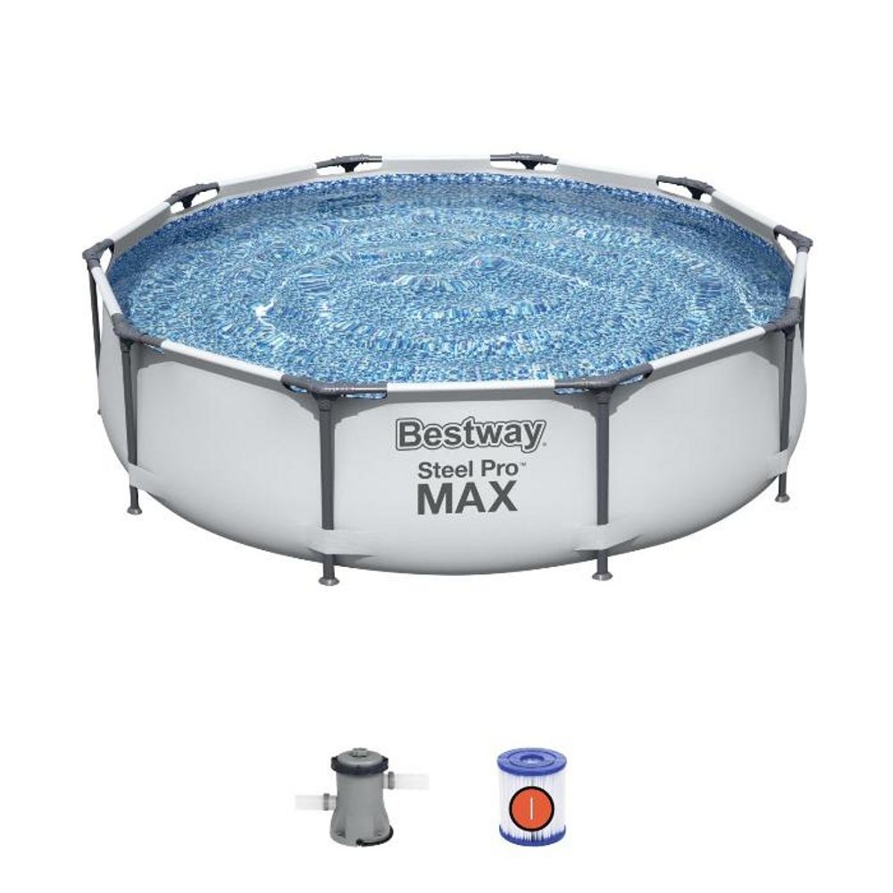 Каркасный бассейн Steel Pro Max 305х76см, 4678л, фил.-насос 1249л/ч Bestway