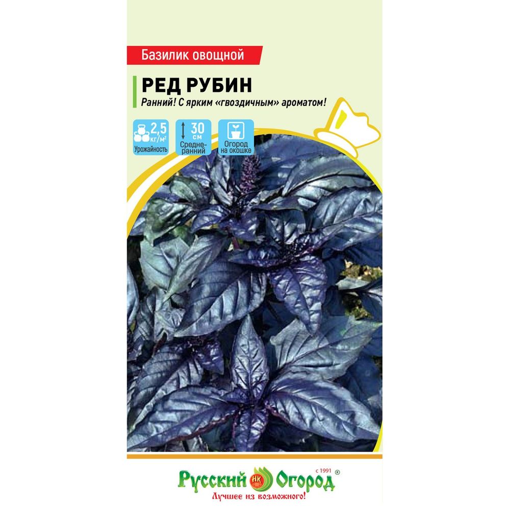 Базилик Ред рубин (0.3г) НОВИНКА  Русский огород