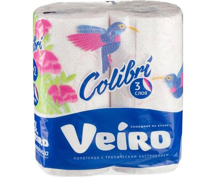 Полотенца бумажные Veiro Colibri 3сл 2шт
