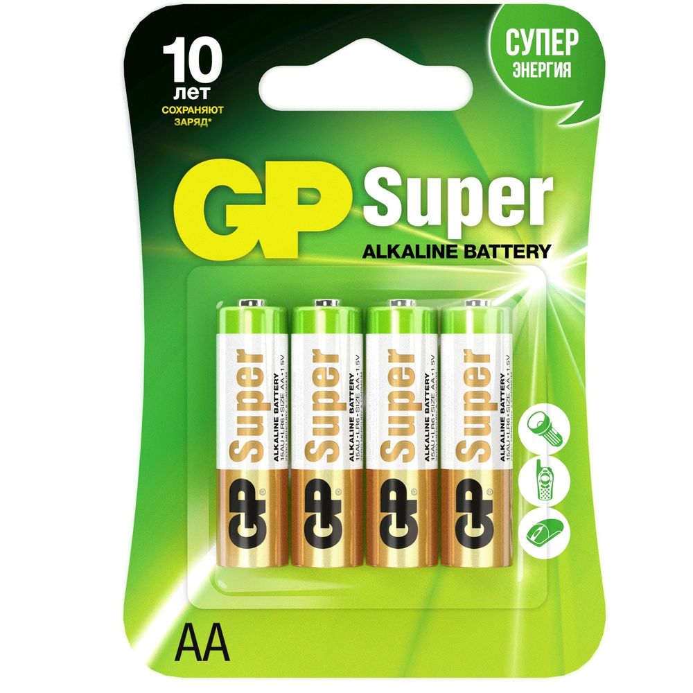Батарейка GP Super Alkaline LR06 - 4 шт. (на блистере) 