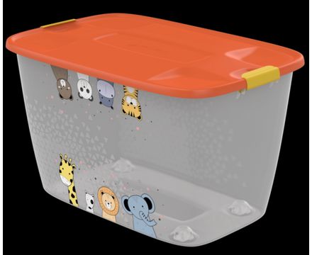 Мегабокс 56л 600×400×360мм Для игрушек и продуктов, на колёсах