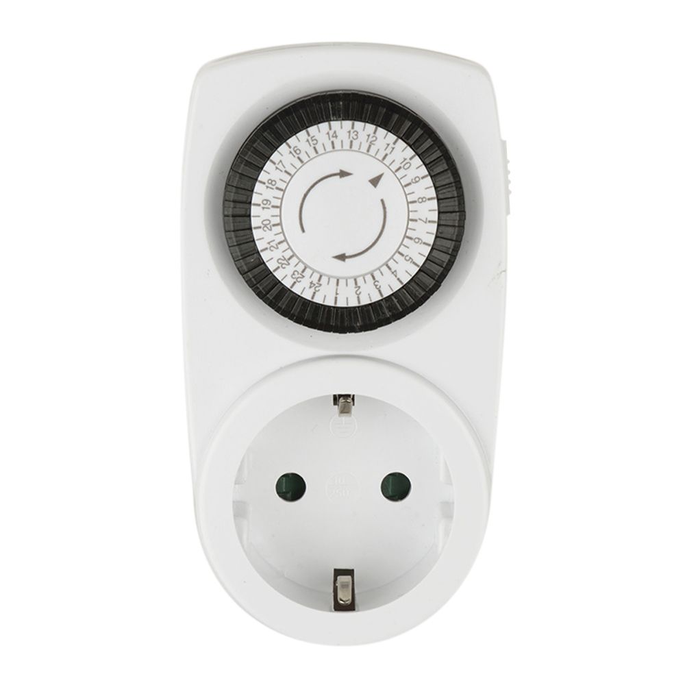 Таймер механический с розеткой 220В. 12-24ч 3500Вт UST-M10 white