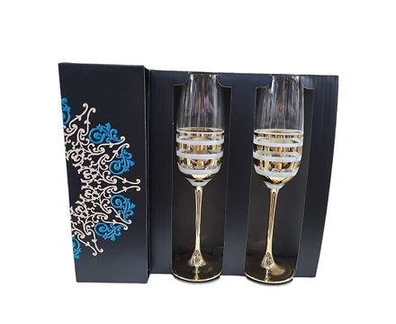 Набор бокалов  GLASSTAR 175мл 3шт Line Gold+краска LNK224_8162_11