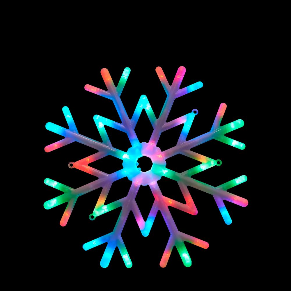 Фигура светодиодная Снежинка 40х40см. Подвесная. 48 светодиодов. RGB свет