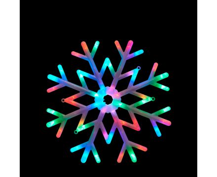 Фигура светодиодная Снежинка 40х40см. Подвесная. 48 светодиодов. RGB свет