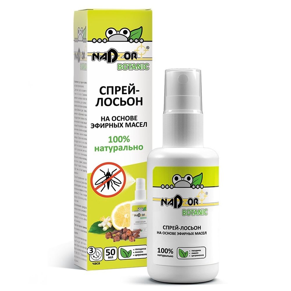 Спрей-лосьон на основе эфирных масел (гвоздика, лимон, цитронелла) Nadzor Botanic