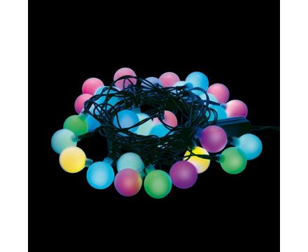 Гирлянда светодиодная Радуга-1 5м. 30 светодиодов. RGB свет. Провод зеленый