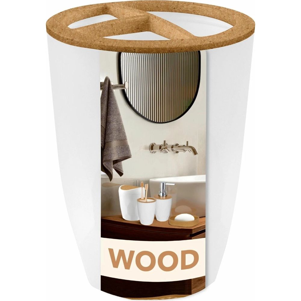 Стакан для зубных щеток 330 мл Keeplex Wood
