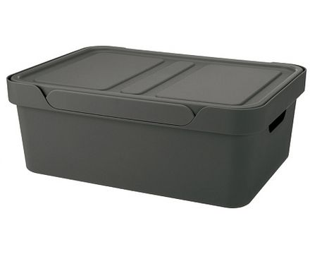 Ящик 12,0 л 380x276x140 мм универсальный Люкс с/кр серый 