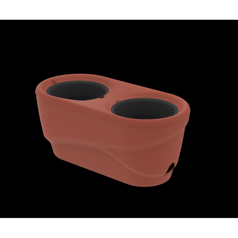 Кашпо пластик Волшебный сад 4л×2 (Ящик для растений с системой прикорневого полива) 53×26,5×23см 