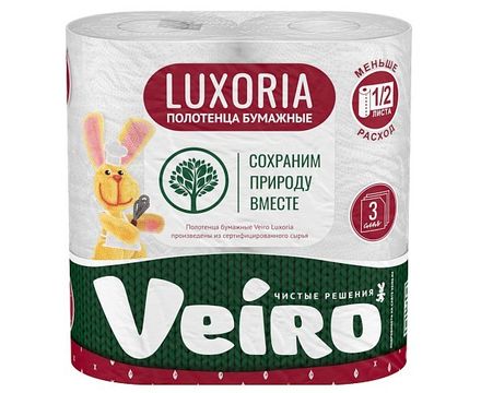 Бумажные полотенца Veiro Luxoria белый 2 шт 3-сл