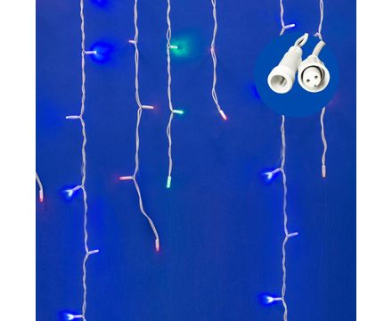 Бахрома светодиодная со статическим свечением, 3м. Соединяемая. 200 светодиодов. Разноцветный свет.