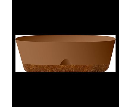 Горшок пластик овальный InGreen Wood для суккулентов, 25 см молочный шоколад-бук