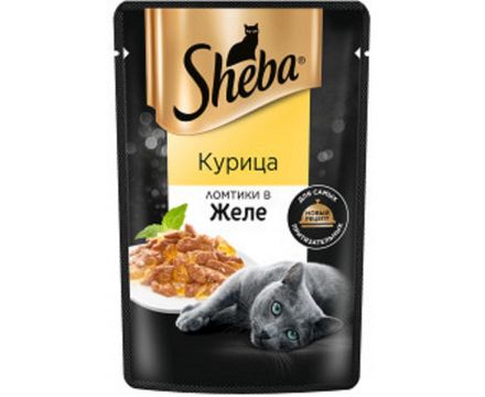 Корм для кошек Sheba ломтики в желе с курицей 75гр