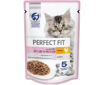 Корм Perfect Fit для котят с курицей в соусе 75гр