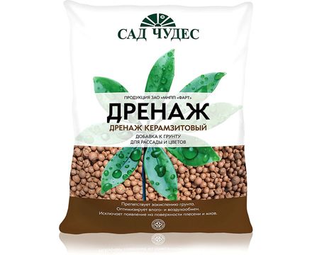 Дренаж керамзитовый  (крупный) фракция 8-20 мм. 2 л Сад Чудес