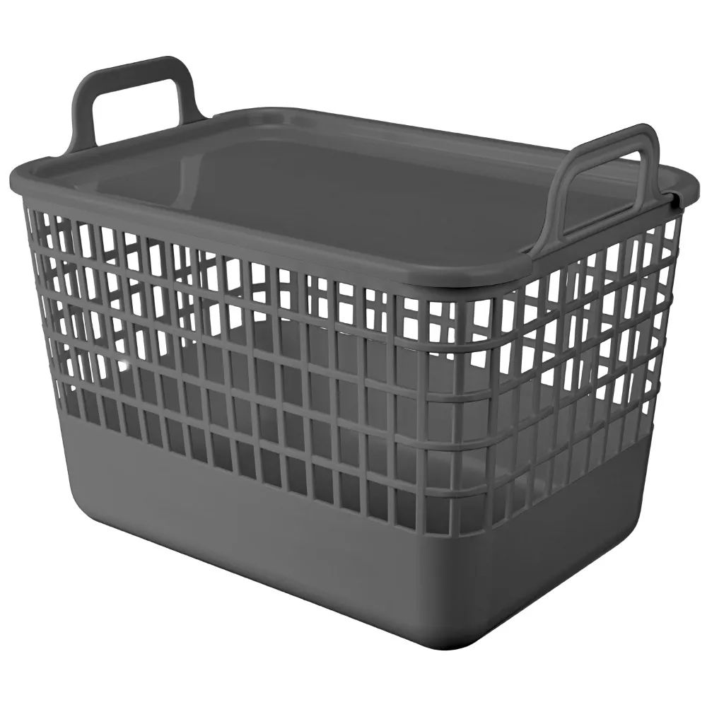 Корзина 15,0 л 320x224x255мм Kobo с крышкой серый 1/16