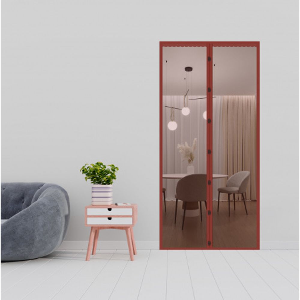 Штора антимоскитная на дверь на магнитах SweetSun 100*210см цвет коричневый