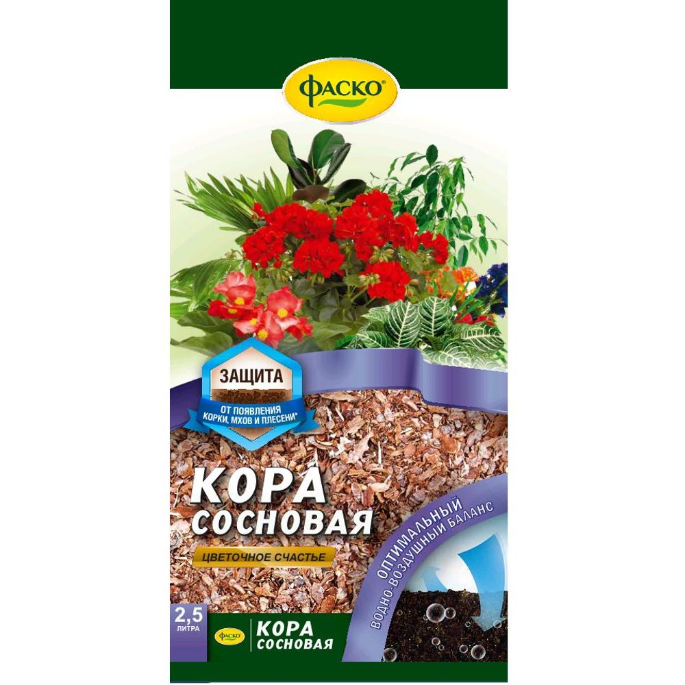 Кора сосновая Цветочное счастье 2,5л 