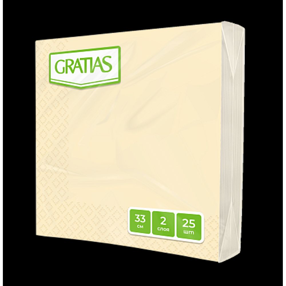 Gratias Салфетки  2-х сл. 33 х 33  25шт Крем