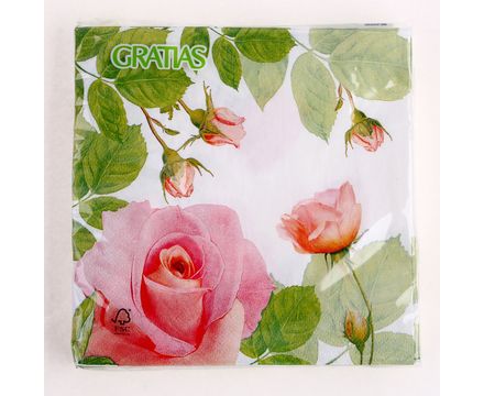 Салфетки 20шт Gratias 33х33 3сл Утренняя роза