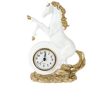 Фигурка декоративная Лошадь с часами (AAAx1 н/п), L16 W7,5 H23 см