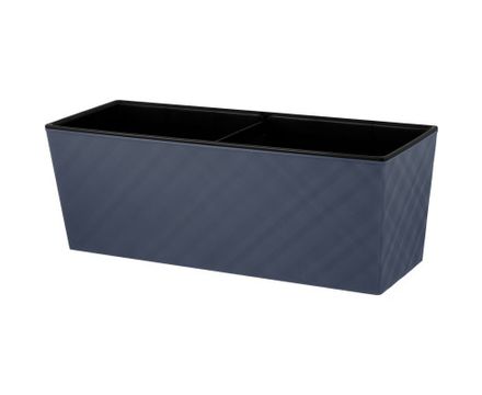 Балконный ящик InGreen Manhattan Cube 40 см c дренажной вставкой вулканический серый, 401х148х143 мм