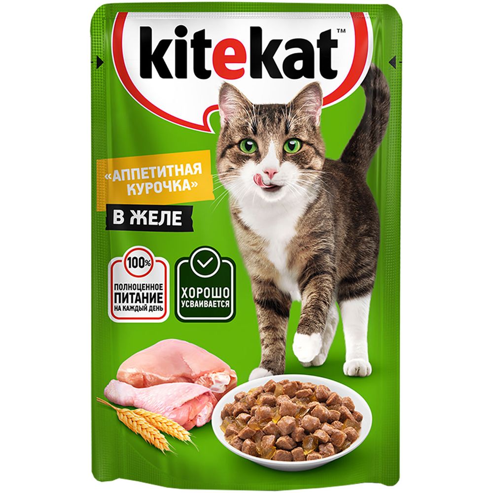 Kitekat с курицей в желе 85 гр