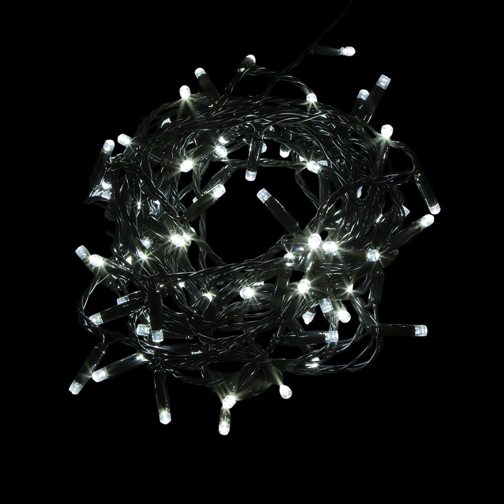 Гирлянда линейная,  200 LED, статич свечение, 5000K 20м+1.5м черный шнурCL43 