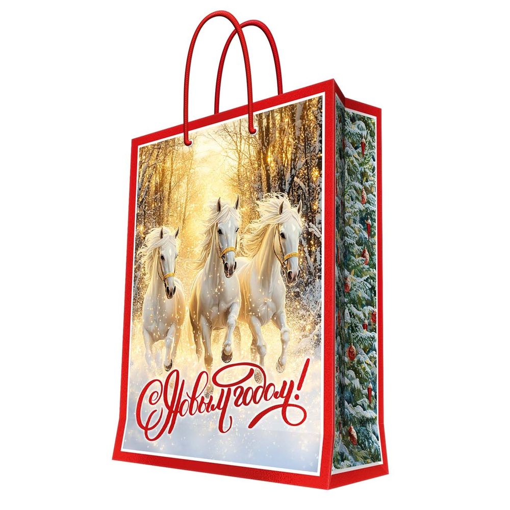 Бумажный пакет Три Коня  26x32,4x12,7см    