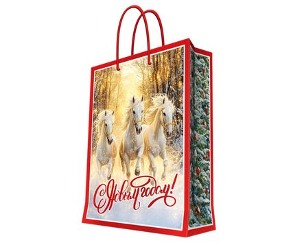 Бумажный пакет Три Коня  26x32,4x12,7см    