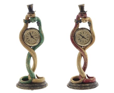 Фигурка декоративная с часами Змея (1хLR44 н-п),L9,5 W7 H24 см, 1шт