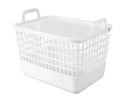 Корзина 15,0 л 320x224x255мм Kobo с крышкой белый 1/16
