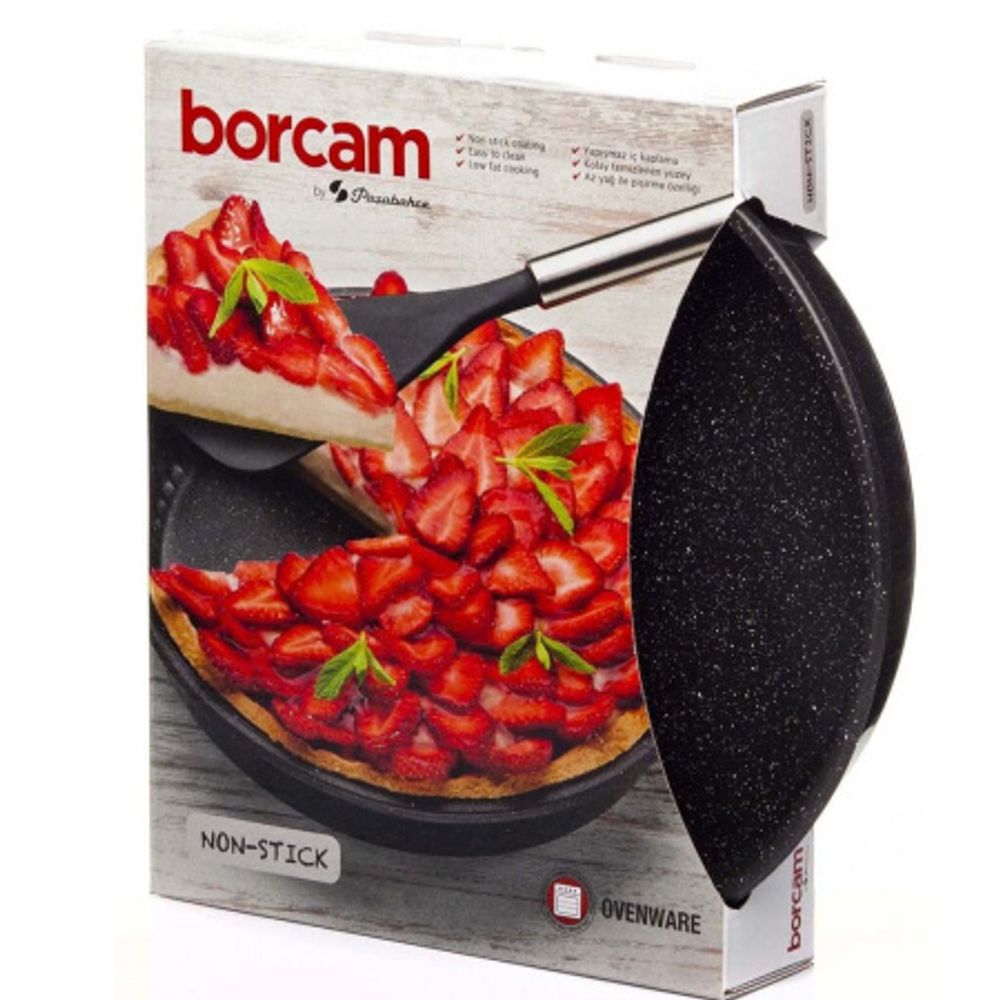 Форма круглая для запекания 260 мм 1720 мл c антипригарным покрытием Borcam NON STICK черн