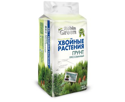 Грунт для хвойных растений брикетированный Робин Грин 25л 