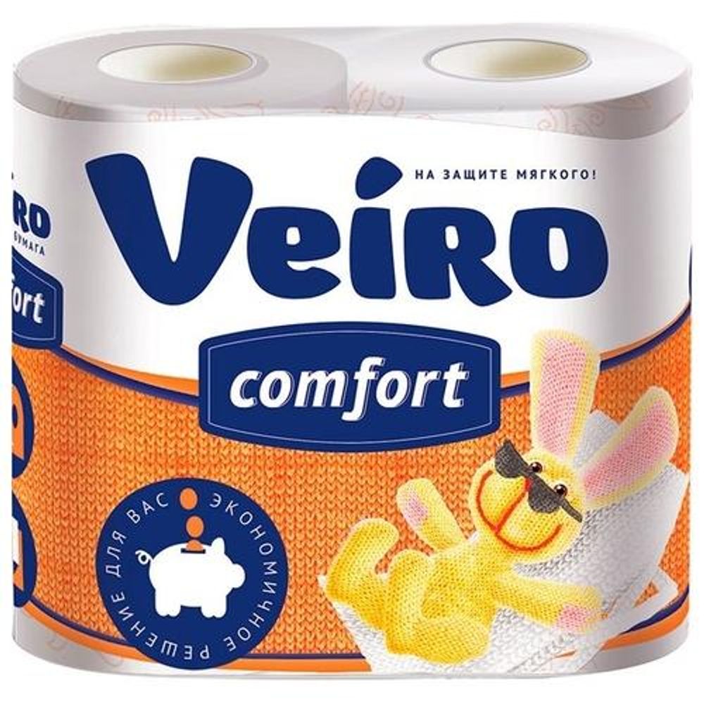 Туалетная бумага 4шт Veiro Comfort 2сл Белая