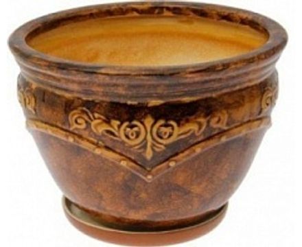 Горшок керамика Прага коричневый №2  4,5л
