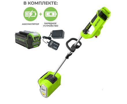 Снегоуборщик аккумуляторный Greenworks GD40SSK4 40V 30см бесщеточный с АКБ 4А.ч и ЗУ
