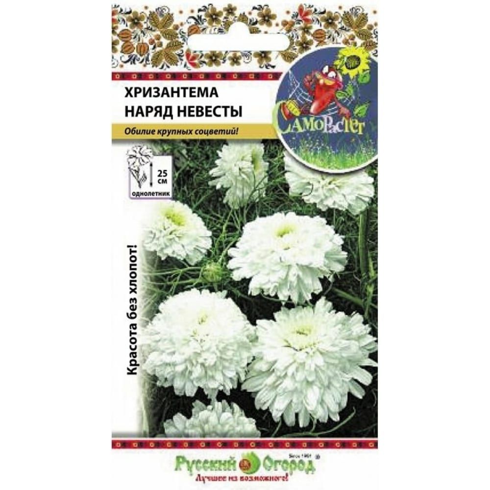 Цветы Хризантема Наряд невесты букетная  0,1г Русский Огород