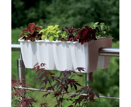 Балконный ящик на перила Кроун 58*24,2, h20см 18л белый