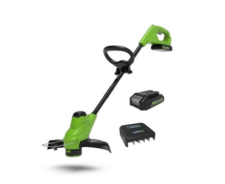 Триммер аккумуляторный Greenworks G24LT25K2, 24V 25 см, с 1хАКБ 2Ач и ЗУ 2107207SA