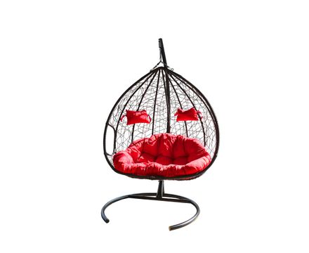 Кресло подвесное двойное Феникс арт.CN200-МТ цв.корзины черный, цв.подушки красный