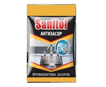 Антизасор Sanitol сухой для чистки труб  90г