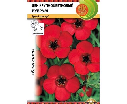 Цветы Лен Крупноцветковый Рубрум 0,5г Русский Огород