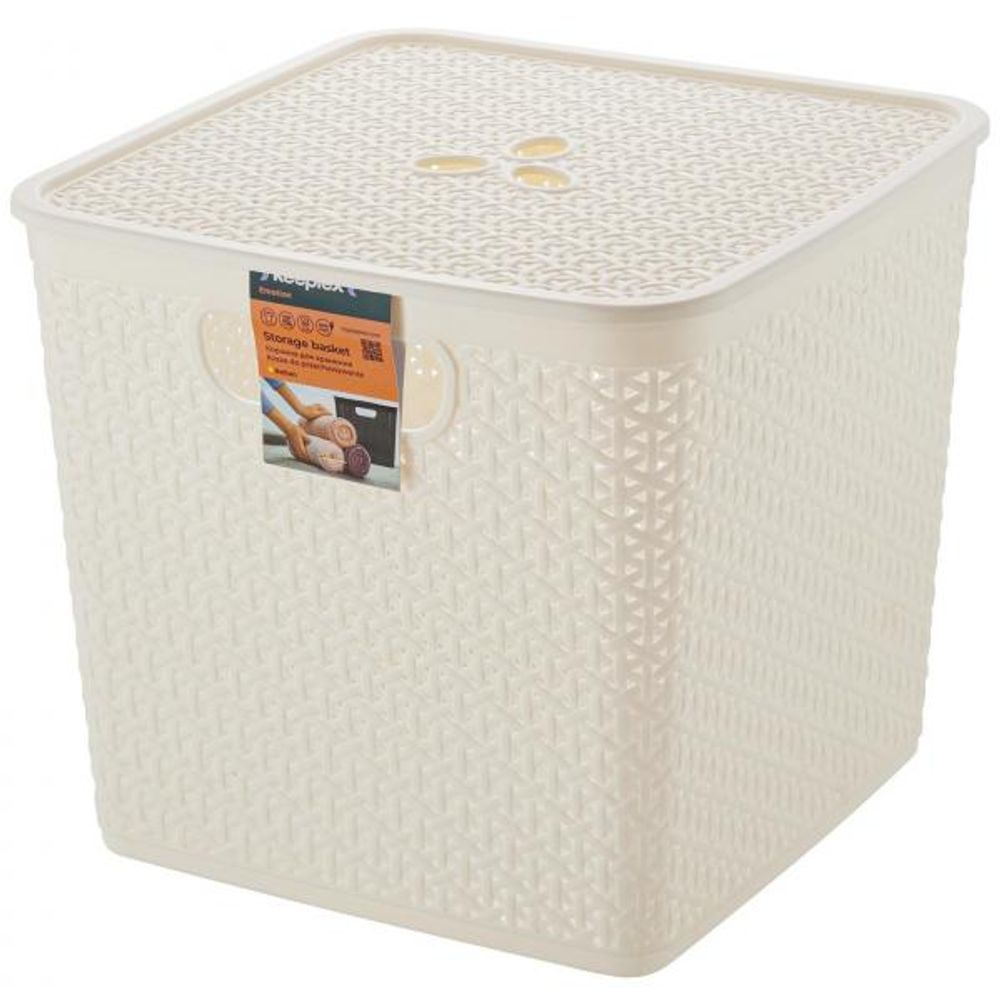 Корзина для хранения квадратная Keeplex Rattan белое облако 21,0 л 30,0х30,0х28,0см 1/6